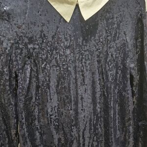 ASOS Maternity Sequin Top with White Collar